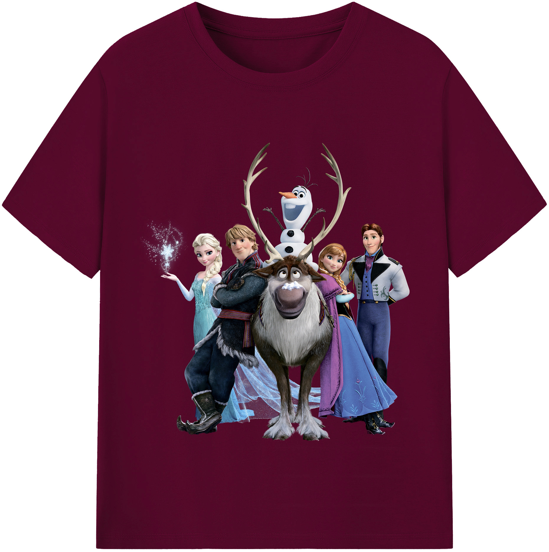（画像用） アナと雪の女王 アンナ エルサ Frozen Anna Elsa レディースカジュアルプリントTシャツ（綿100％）